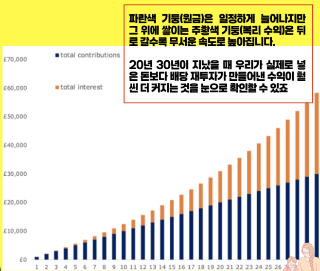 배당금 재투자 drip 복리 효과를 통한 주식수 수량 증가