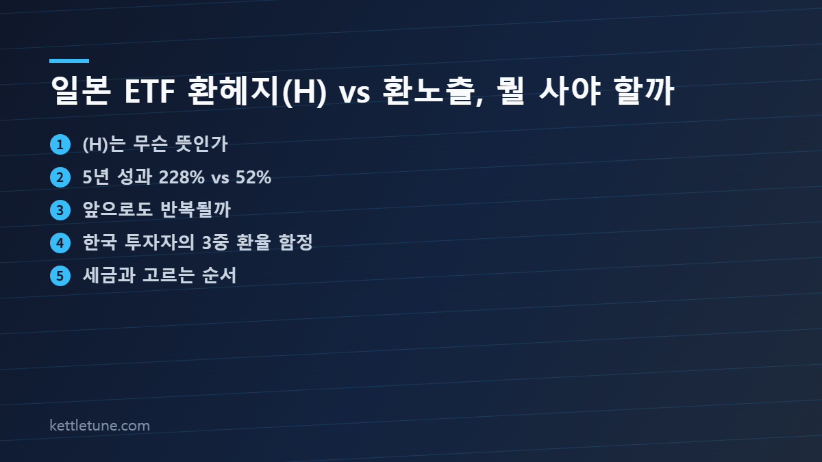 일본 ETF 환헤지(H) vs 환노출, 뭘 사야 할까