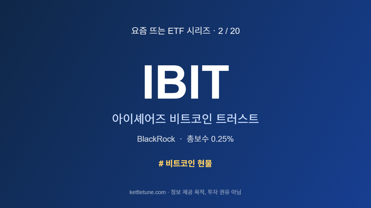IBIT 아이셰어즈 비트코인 트러스트 - BlackRock, 총보수 0.25%