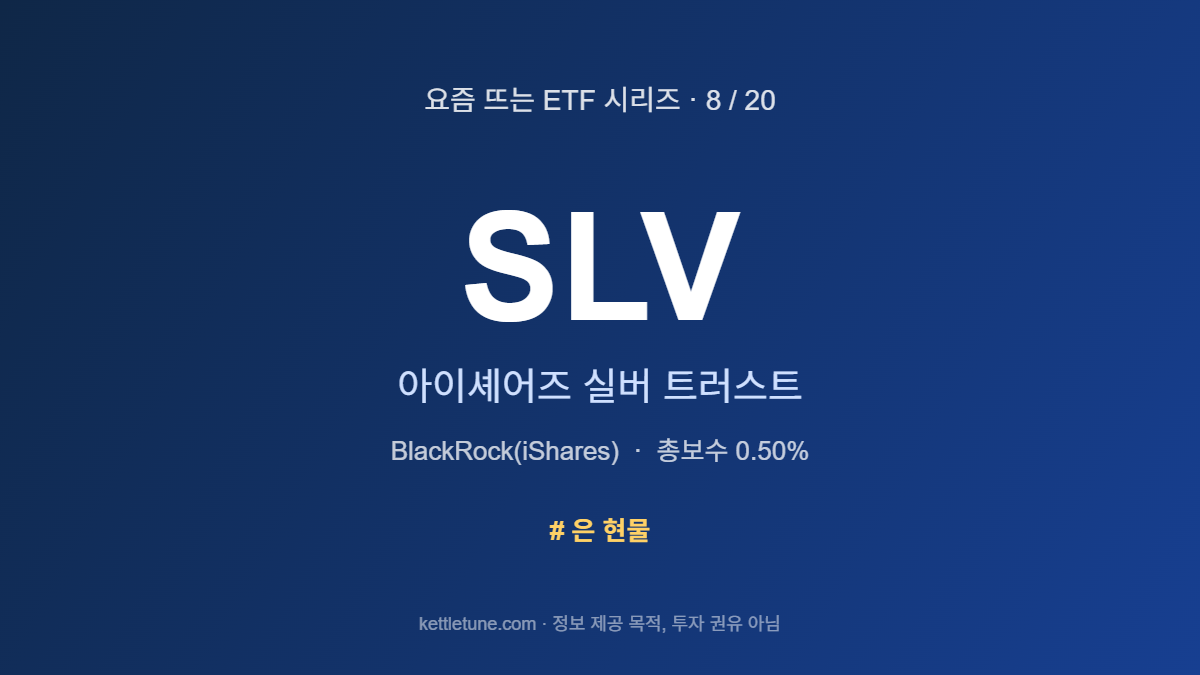 SLV 아이셰어즈 실버 트러스트 - BlackRock(iShares), 총보수 0.50%
